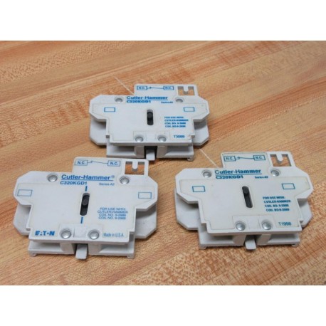 Cutler Hammer C320KGD1 Eaton Auxiliary Contact Series A2 (Pack of 3) - Used