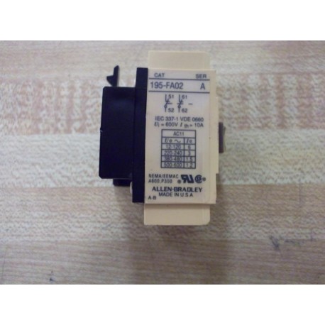 Allen Bradley 195-FA02 Contact Block 195FA02 Series A - New No Box