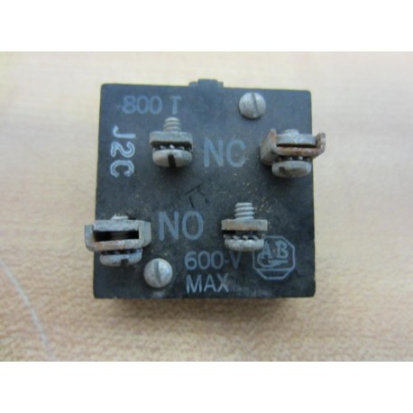 Allen Bradley 800T-J2C Contact Block 800TJ2C - Used