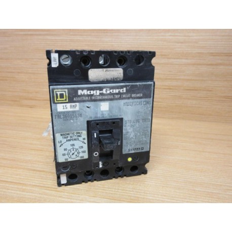 Square D FAL3601513M 15a Circuit Breaker Cracked Corner - Used