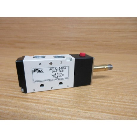 Automation Direct AVS-5212-120A Nitra Solenoid Valve AVS5212120A WO Coil - New No Box