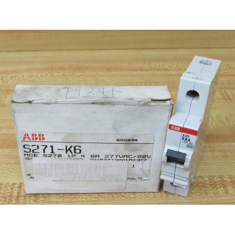 ABB S271-K6 Circuit Breaker S271K6 230400 VAC