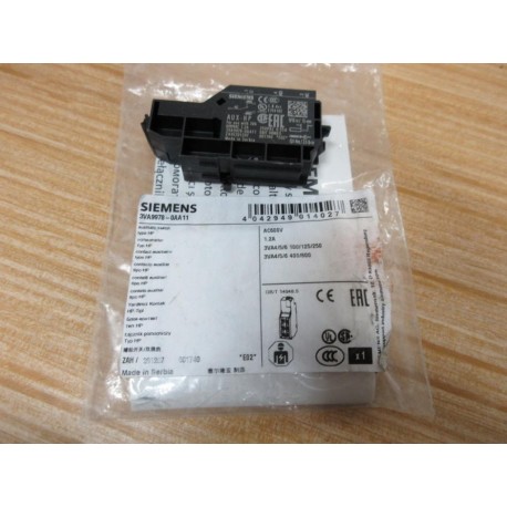 Siemens 3VA9978-0AA11 Auxiliary Switch 3VA99780AA11