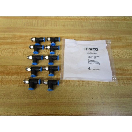 Festo QSMTL-M5-4 Push-In T-Fitting 153361 (Pack of 10)