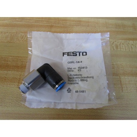 Festo QSRL-18-8 Rotatable Push-In L-Fitting 153413