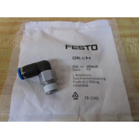 Festo QSRL-18-4 Rotatable Push-In L-Fitting 153410