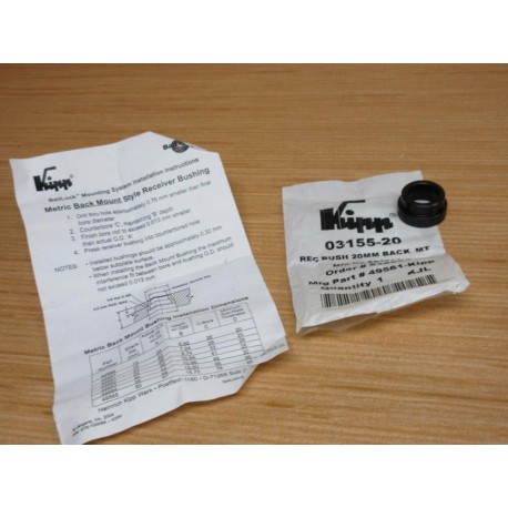 Kipp 03155-20 Receiver Bushing MBLB20RV