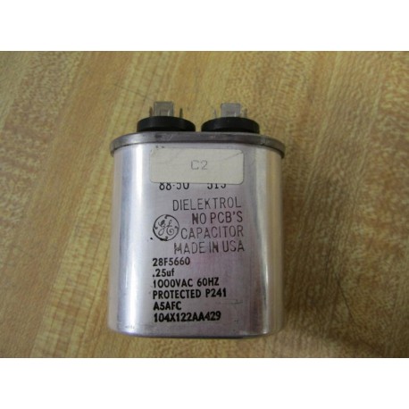 General Electric 28F5660 Dielektrol Capacitor GE - Used