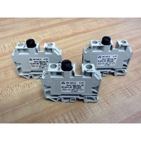 Wieland Electric WK 10Si U 5x20 Fuse Terminal Block WK10SiU5X20 (Pack of 3) - New No Box