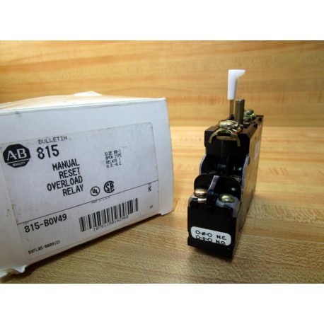 Allen Bradley 815-B0V49 Overload Relay 815-BOV49