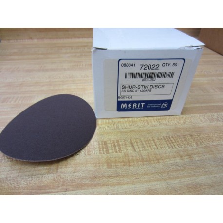Merit Abrasives 8834172022 SS ShurStick Discs 5" (Pack of 50)