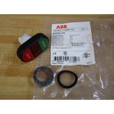 ABB MPD4-11R Illuminated Double Push Button MPD411R