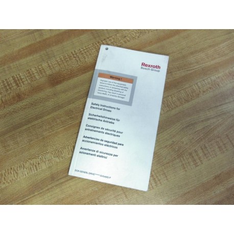 Rexroth Bosch DOK-GENERAL-DRIVE-SVS4MS-P Safety Instructions - New No Box