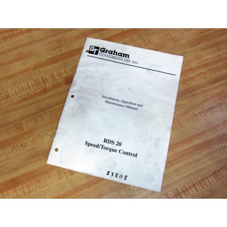 Graham Transmissions 176R0021C Installation, Operation and Maintenance Manual - Used