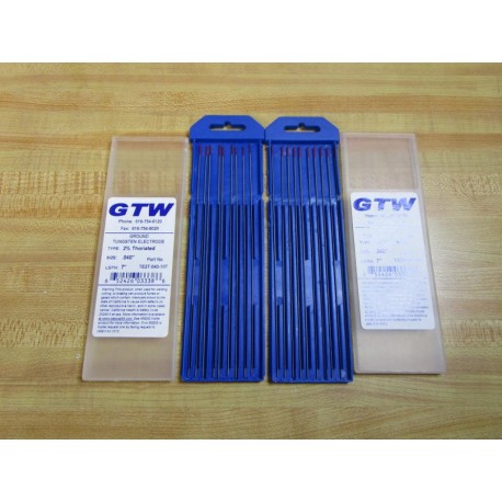 GTW TE2T-040-10T Ground Tungsten Electrode TE2T04010T (Pack of 19)