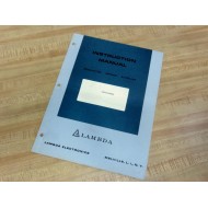 Lambda IM-LRS-52 Regulated Power Supplies Instruction Manual - New No Box