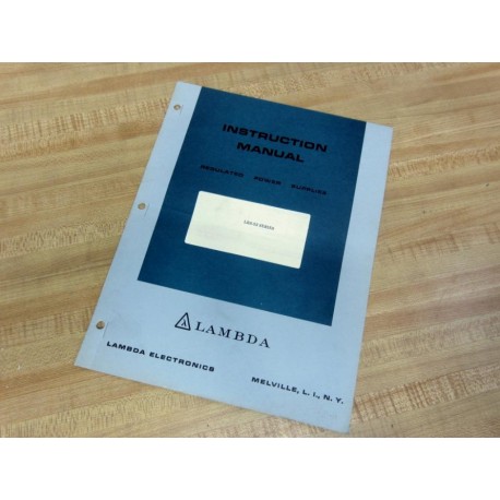 Lambda IM-LRS-52 Regulated Power Supplies Instruction Manual - New No Box