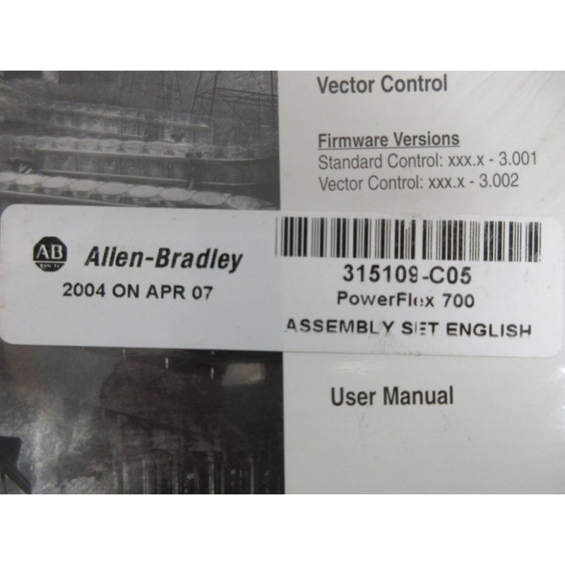 Allen Bradley 315109C05 PowerFlex 700 AC Drive Manual & Guide Set