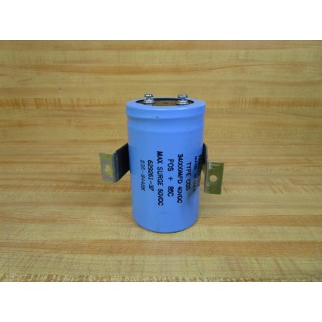 Mallory 629261-37 Capacitor 62926137 34000 MFD 40VDC WMounting Bracket - Used