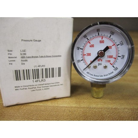 Grainger 4FLR3 Pressure Gauge (Pack of 3)