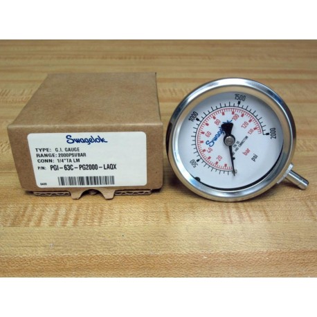 Swagelok PGI-63C-PG2000-LAQX G.I. Gauge PGI63CPG2000LAQX