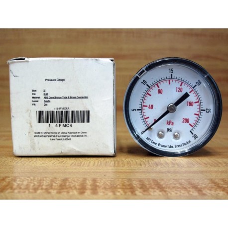 Grainger 4FMC4 2" Pressure Gauge 0-30 PSI