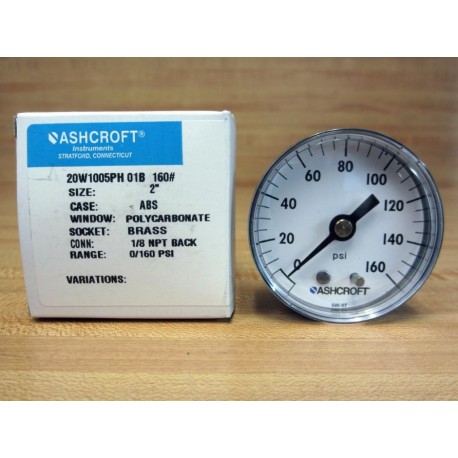 Ashcroft 20W1005PH 01B 160 2" Pressure Gauge