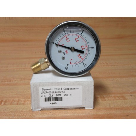 Dynamic Fluid CF1P-001A 2.5" Gauge CF1P001A 0-15