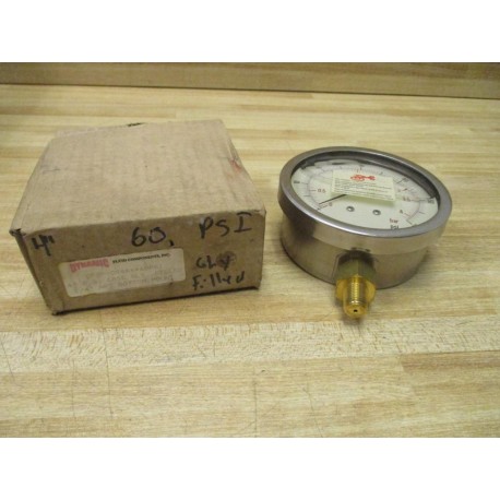 Dynamic CF2P-004A 4" Wet Pressure Gauge 60PSI