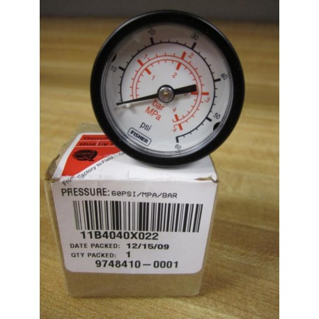 Fisher Controls 11B4040X022 1.5" Pressure Gauge 0-60 PSI