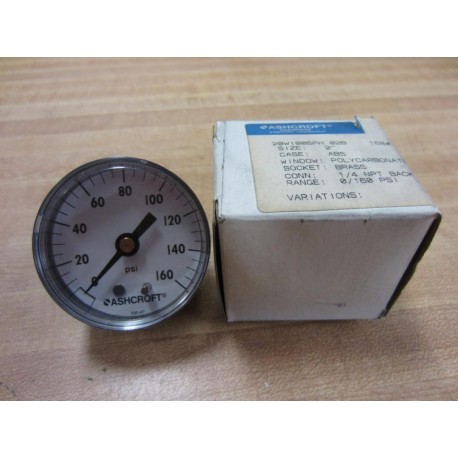 Ashcroft 20W1005PH 02B Pressure Gauge 0-160 20W1005PH02B