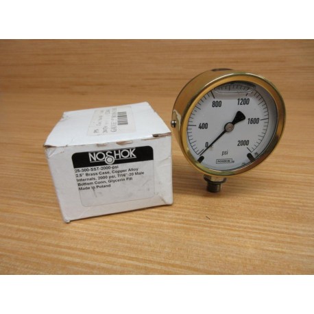 Noshok 25-300-SST-2000-PSI Pressure Gauge 25300SST2000PSI