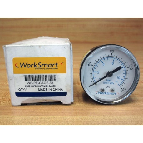 WorkSmart WS-PE-GAGE-34 2" Pressure Gauge 160 PSI 0-160 PSI