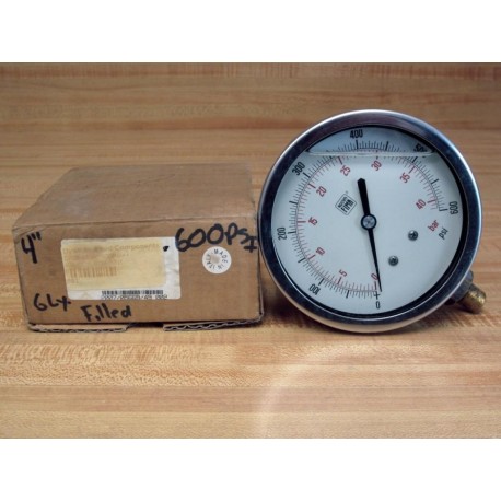 Dynamic Fluid CF2P-040A 4" Filled Gauge 0-600 PSI CF2P040A