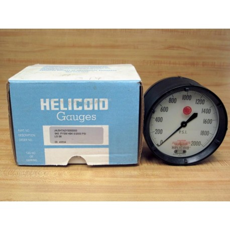 Helicoid J4J3H7A2Y0000000 5" Filled Pressure Gauge 0-2000 PSI