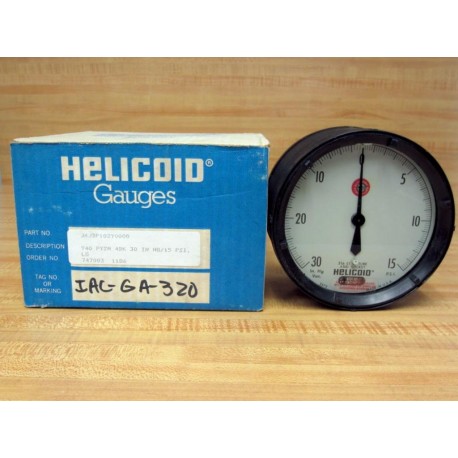 Helicoid J4J3P102Y0000 5" Filled Pressure Gauge 30"Hg15PSI