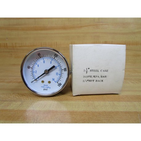 Generic 200PSIKPABAR Pressure Gauge 0-200 PSI