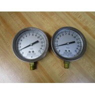 Ashcroft 0-15 PSIG Pressure Gauge 015PSIG (Pack of 2) - Used