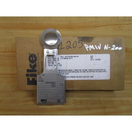 Fike 72L205 1" Rupture Disc POLY-SD SH