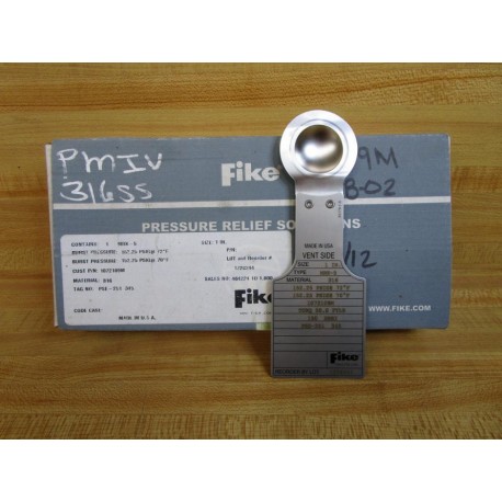 Fike 1072109M 1" Rupture Disc MRK-5