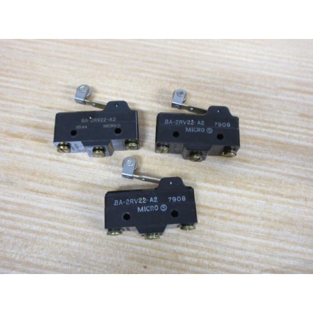 Micro Switch BA-2RV22-A2 Switch BA2RV22A2 (Pack of 3) - New No Box
