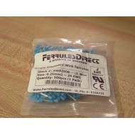 Ferrules Direct AW02508-LT BLUE Single Insulated Wire Ferrules AW02508LTBLUE (Pack of 500)