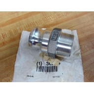 Grainger 3LX23 1.5" Male Cam & Groove Adapter 150-F-AL - New No Box