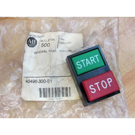 Allen Bradley 599-PB02 Holder 40193-415-53 40496-300-51 StartStop Button Only