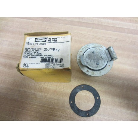 Hubbell HBL 7968 Twist-Lock With Lift Cover HBL7968 Tarnished