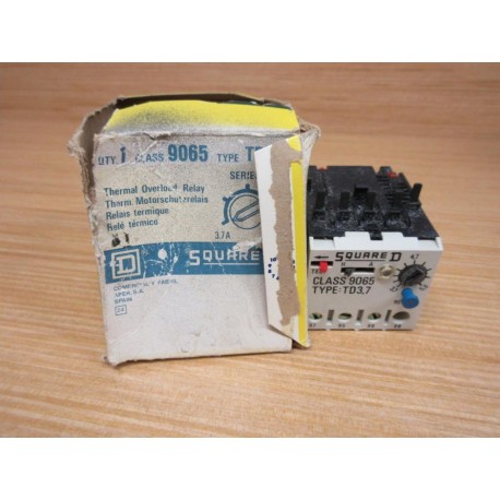 Square D 9065-TD3.7 Thermal Overload Relay 9065TD37