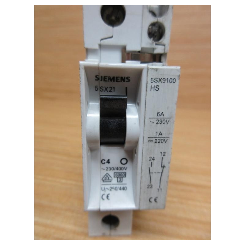 Siemens 5SX21 C4 Circuit Breaker 5SX21C4 W 5SX9100 - Used - Mara Industrial