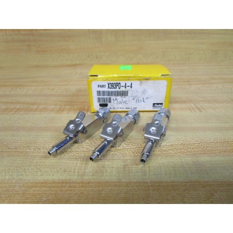 Parker 393PD-4-4 Poly-tite Couplers 393PD44 (Pack of 3)