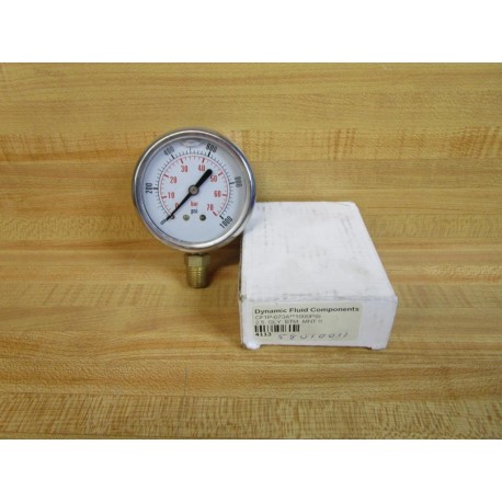 Dynamic Fluid CF1P-070A-1000PSI Pressure Gauge CF1P070A