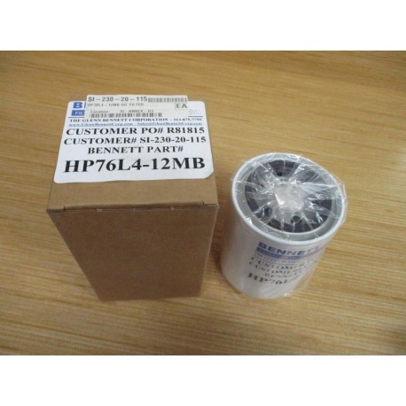 Glenn Bennett HP76L4-12MB Oil Filter HP76L412MB